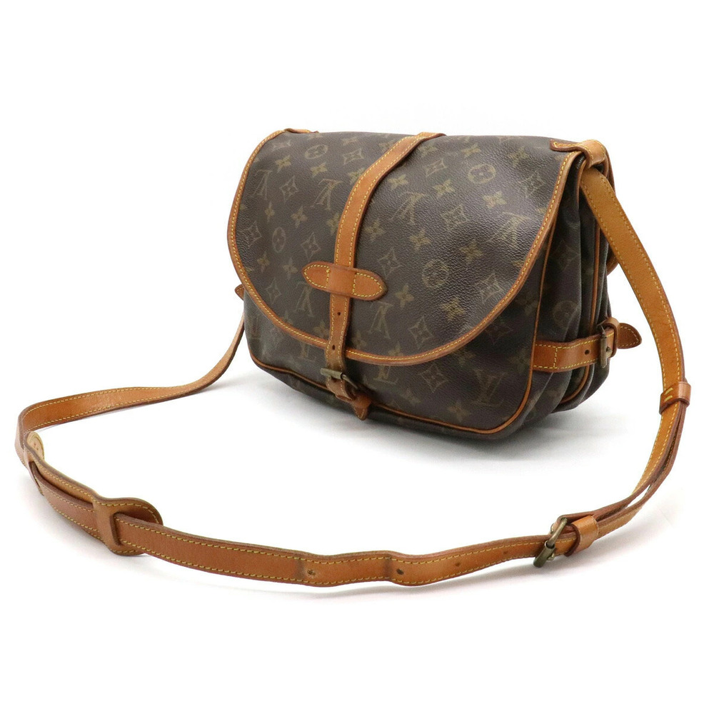 Louis Vuitton Monogram Saumur Bag Shoulder Crossbody Brown